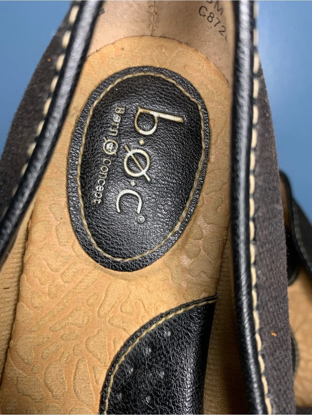 boc Black Canvas Slip-On Loafers with Tan Espadrille Sole